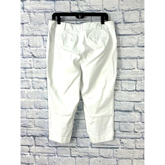 Talbots Women Size 12P White The Perfect Crop Curvy High Rise Cotton Spandex E4 - Picture 5 of 11